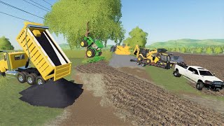 Farmer destroys road after falling asleep | Farming Simulator 19 construction