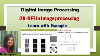 dft in image processing | dft matrix method | 2D DFTdft matrix method