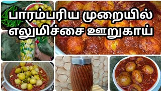 பாரம்பரிய முறையில் எலுமிச்சை ஊறுகாய் செய்வது எப்படி | Spicy Lemon Pickle Recipe | Elumichai Oorugai