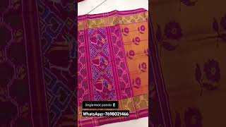 📌Single ikkat patola saree📌Pure silk saree📌Dm me for more inquiry 📥📌Whatsapp:-7698021466#silksaree