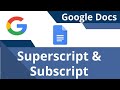 Google Docs Superscript and Subscript