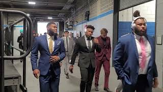 Clemson arrives at Bank of America Stadium for walk thru