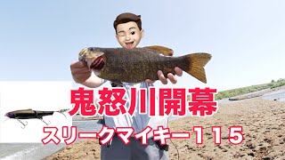 【バス釣り】スリークマイキーで連発。春の鬼怒川が開幕しました