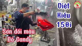 Sơn màu đỏ candy cực đẹp và sang chảnh cho xe máy Honda Sh 150i - Lịch Boss - Sơn Xe Sài Gòn