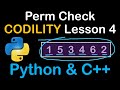 Permutation Array Check in Python and C++ Codility Solutions