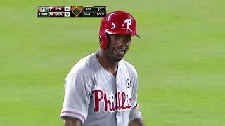 PHI@MIA: Rollins second all-time on Phils' hit list