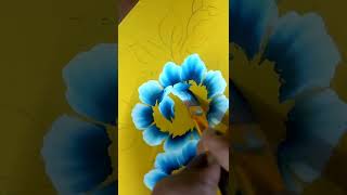 BLUE PEONY IN ONE STROKE PAINTING || GLIMPSE PAINT