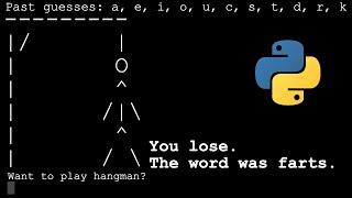 Command line hangman! (Beginner level Python)