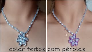 Colar feito com pérolas.💕