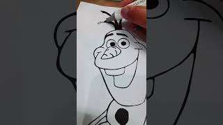 Colours in Olaf ⛄️ Frozen ❄️ #olaf #art #colour #disney #disneycharacter #frozen #ytshorts #coloring