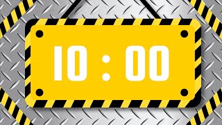 10-Minute Timer | With Chill Rock Instrumental Music & Alarm Bell | Construction Zone Theme 🚧 🖤