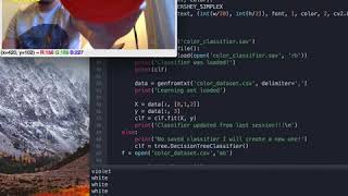 Machine learning Project demo video(identify colors of object with a webcam)