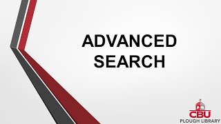 Advanced Search Using the Library Search Box