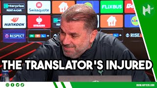 Even the translator's INJURED! | Ange Postecoglou | Hoffenheim v Tottenham