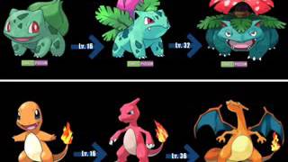 Todas as evoluções do Pokemon fire red e leaf green