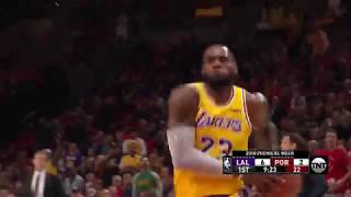 LeBron James First Bucket as a Laker, Back to Back Dunks vs Trail Blazers | October 18, 2018