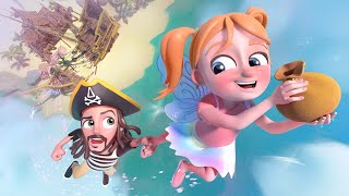 PiRATE iSLAND Adley Cartoon!!  Pirate vs Fairy in a Beach Battle for gold and treasure! 3D animation