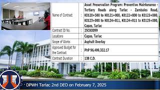 Procurement Livestream for DPWH Tarlac 2nd DEO on February 7, 2025