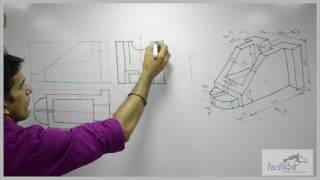 Sectional Orthographic - Engineering Drawing 2014 Dec Paper Q2