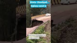 Shocking: Chandigarh- Shimla national highway cave-in near Solan, two cars damaged