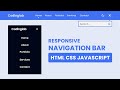 Responsive Navigation Bar with HTML CSS & JavaScript | Dark/Light Mode