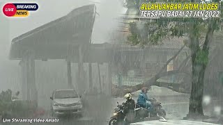 JATIM TERHEMPAS.! Badai Dahsyat Sapu BANYUWANGI Hari ini 27 Jan 2022, Rumah & Tiang Listrik Ambruk