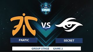 Fnatic vs Secret | Game 2 | ESL One Katowice 2018