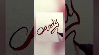 Andy Name ASMR Brush Calligraphy#andy   #viral #viralvideo #viralshorts #myname  #romantic