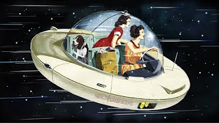 Retro-futurism: Warp Drive Travel w/ Vintage oldies playing from another dimension (White Noise)