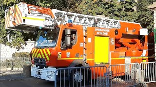 Sdis 95 FEU de gymnase FPT EPC VL VSAV arrivant sur l'intervention