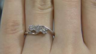 0.50 Carat Twist Three Stone Diamond Engagement Ring MD018