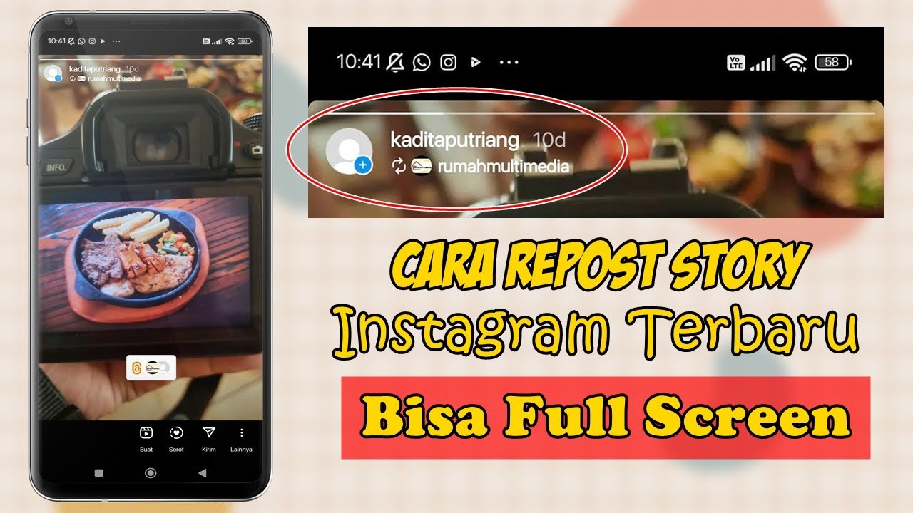 Cara Repost Story Instagram Terbaru Full Screen - YouTube