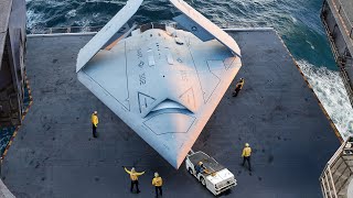 US Launching Massive Combat Drone from its Aircraft Carrier in Middle of the Ocean