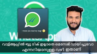 വാട്സ്ആപ്പിൽ ബ്ലൂ ടിക് ഇല്ലാതെ മെസേജ് വായിച്ചുവോ എന്നറിയാനുള്ള വഴി ഇതാണ്