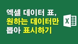 엑셀 데이터표, 원하는 데이터만 뽑아 표시하기