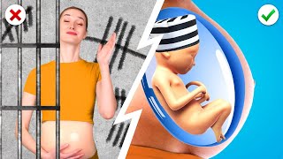 Pregnancy Hacks! FUNNY PREGNANCY SITUATIONS | Lucky Vs Unlucky Pregnant by Crafty Panda School