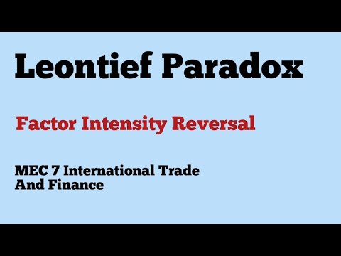 Leontief Paradox Factor Intensity Reversal MEC -107 International Trade ...