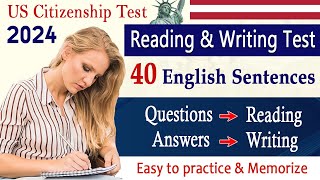 English Test | USCIS Official Sentences Reading and Writing test for US Citizenship Interview 2024