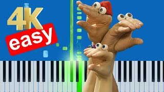 Oobi Theme Song (Slow Easy Medium) Piano Tutorial 4K