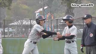 《中学硬式》【野村謙二郎杯】《準決勝》  尾道シニア 対 東岡山ボーイズ  【５回裏・東岡山反撃】