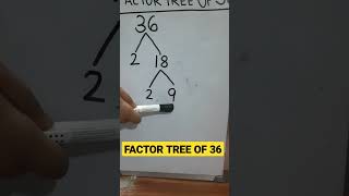 Factor tree of 36 #factorization #factortree