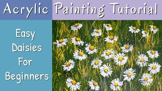 Easy Daisies - Acrylic Flower Painting Tutorial For Beginners