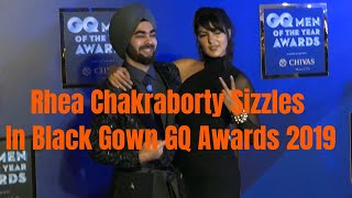 Rhea Chakraborty Sizzles In Black Gown  #GQAwards 2019