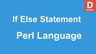 Perl Programming If Else Statement