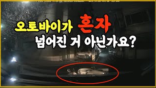 11025회. 넘어진 오토바이 운전자는, 툴툴 털고 그냥 갔습니다. 연락처라도 줬어야 할까요...