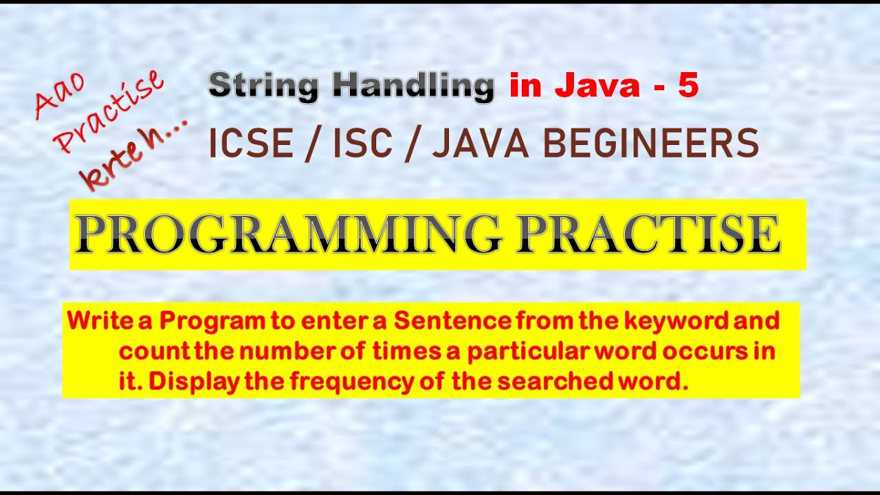 String Handling In Java Class 10 Icse 05 In Hindi String Programming
