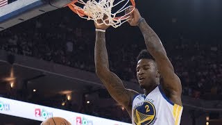 Jordan Bell self alley oop dunk and reaction from Steve Kerr and Rick Carlisle slam dunk contest