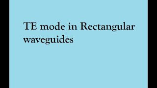 TE modes in rectangular waveguides