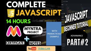 π π₯ JavaScript Complete Course (2024) 4 Projects | Notes | GitHub | Free Certification|part2