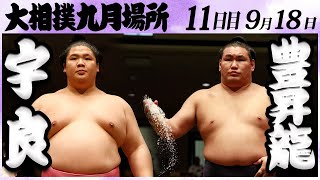 大相撲　宇良ー豊昇龍＜令和６年九月場所・１１日目＞SUMO